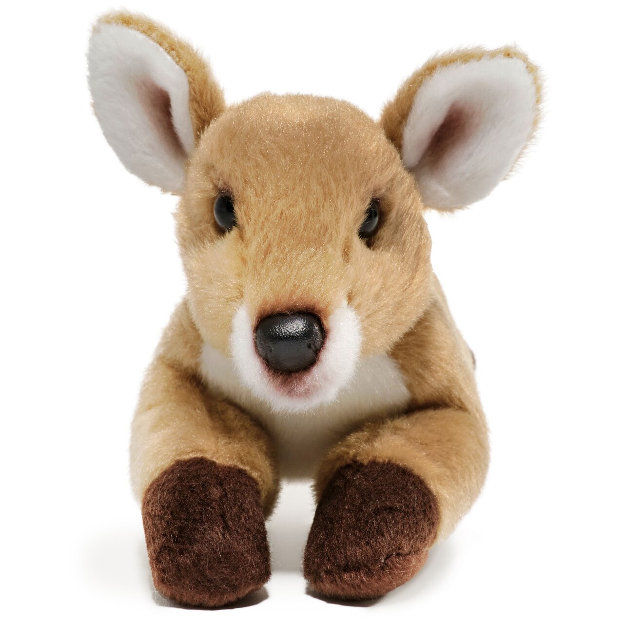 Bearington Lil' Ember Deer Stuffed Animal Plush for Baby - 9" Realistic Soft Faux Fur Deer Plushie with Sparkly Eyes - Cuddly and Lifelike Baby Fawn Toys Gift for Kids, Toddlers and Animal Lovers